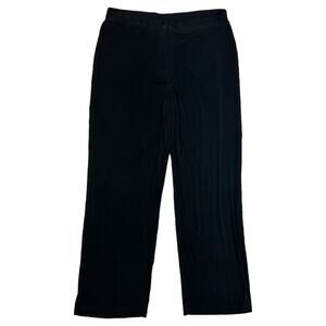 Chicos Travelers Size 3 US XL High Rise Pants Wide Leg Slinky Black VTG USA Made